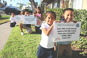 Children encourage sustainability at City Gardens Apartments.